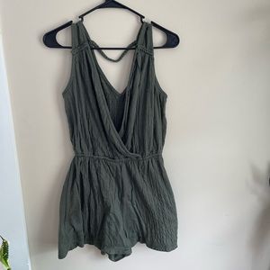 Small, army green romper